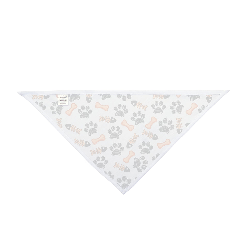 Dog Bandana with Paw Prints & Bones Pattern — Cute Pet Bandana Accessory