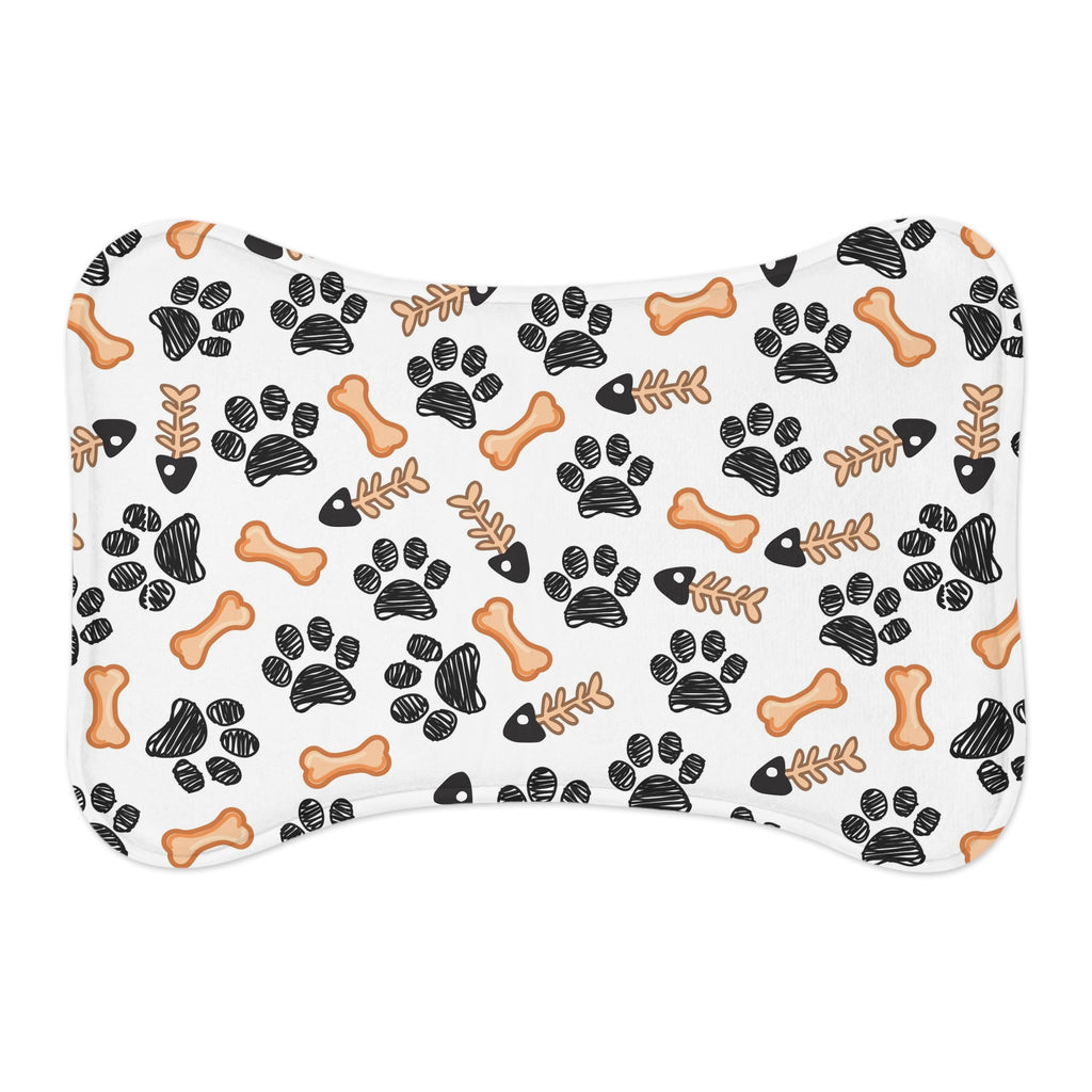 Non-Slip Pet Feeding Mat — Paw Print & Bone Spill-Proof Bowl Placemat for Dogs & Cats