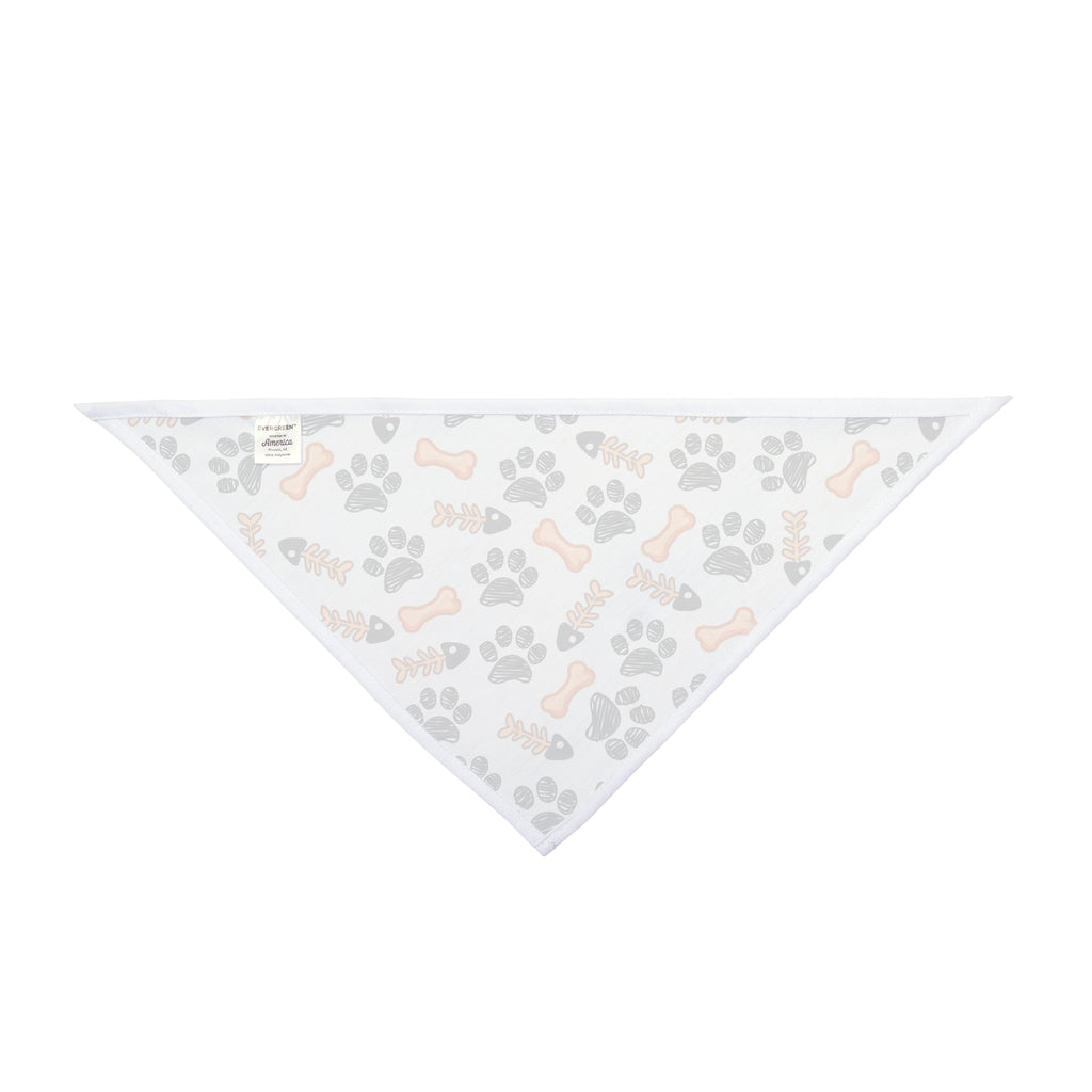 Dog Bandana with Paw Prints & Bones Pattern — Cute Pet Bandana Accessory