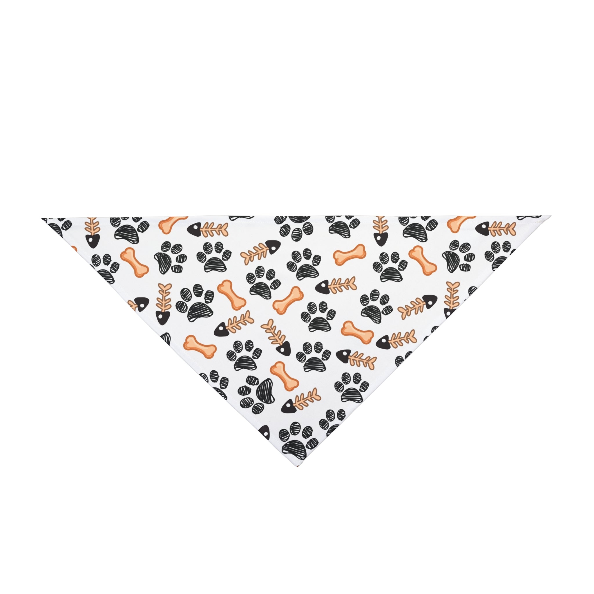 Dog Bandana with Paw Prints & Bones Pattern — Cute Pet Bandana Accessory