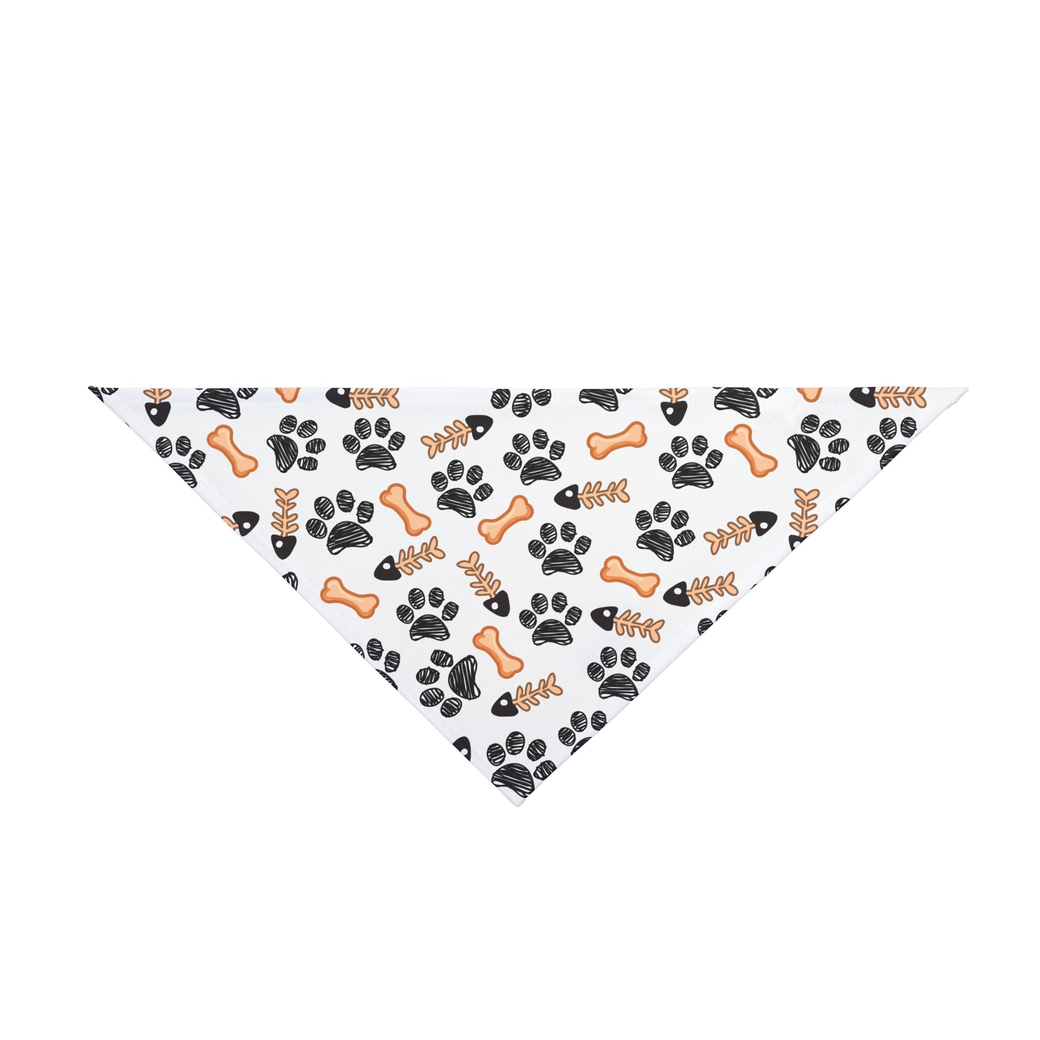 Dog Bandana with Paw Prints & Bones Pattern — Cute Pet Bandana Accessory