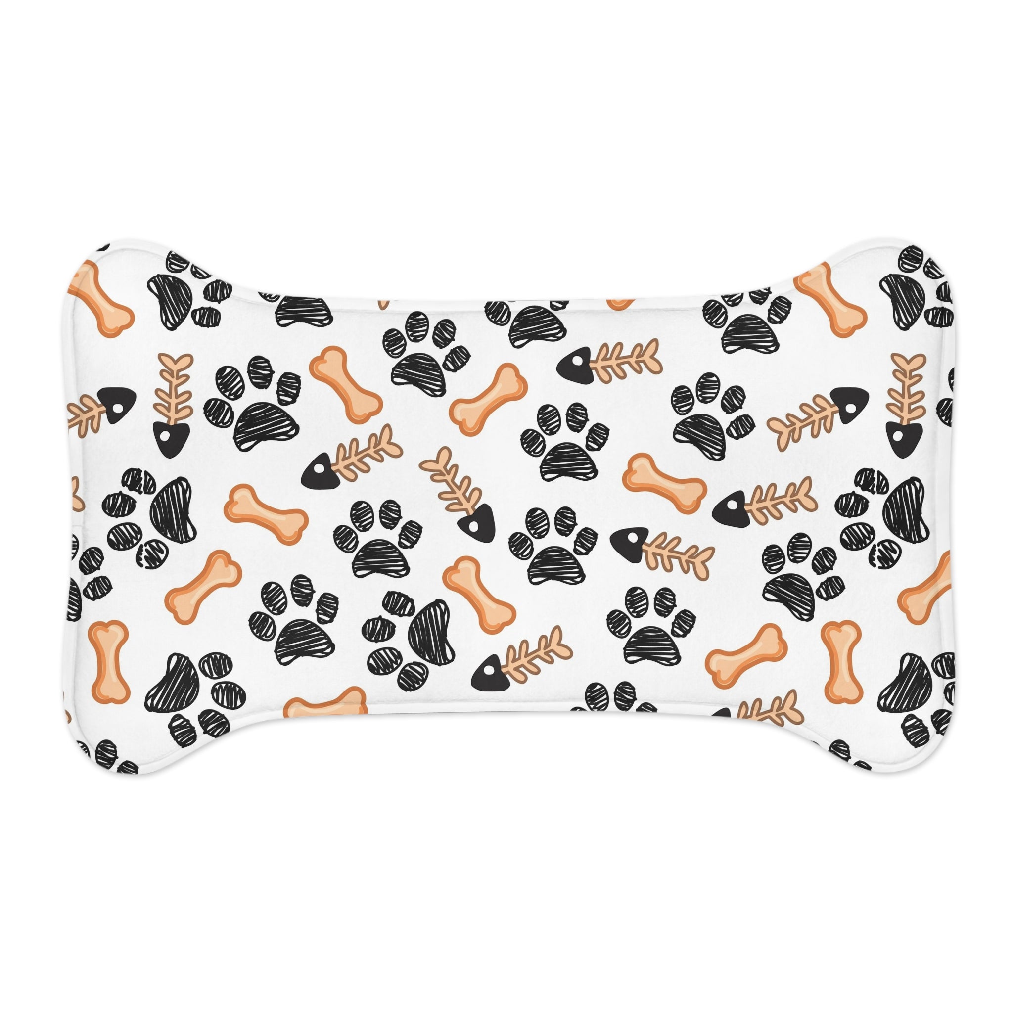 Non-Slip Pet Feeding Mat — Paw Print & Bone Spill-Proof Bowl Placemat for Dogs & Cats